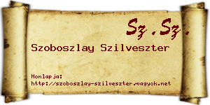 Szoboszlay Szilveszter névjegykártya