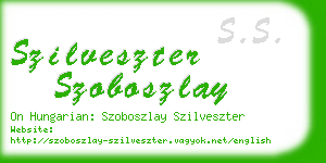 szilveszter szoboszlay business card